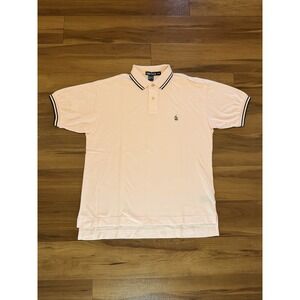 Vintage Nautica Polo Shirt Vintage Sail Boat Logo Pink / Blue Men's Size Medium